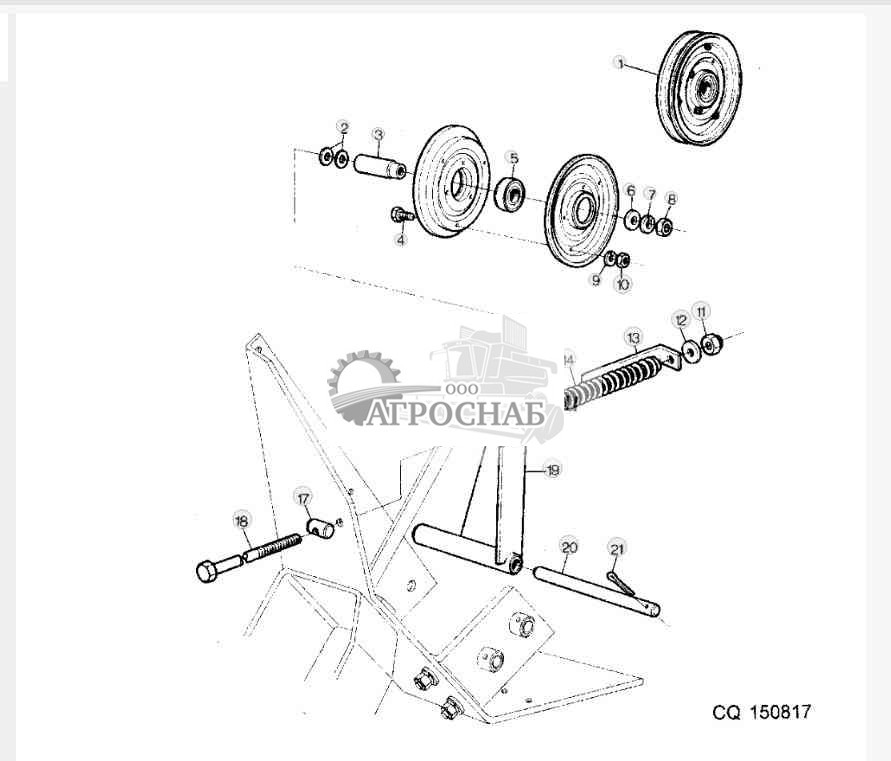 Шкив натяжения вентилятора 